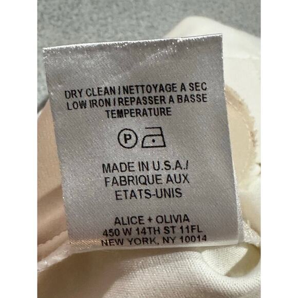 Alice+Olivia Sz 8 Stacey Slim Trouser Pants Employed White‎ Slacks Stretchy FLAW - Picture 10 of 15